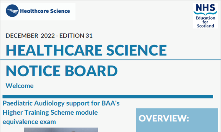 NES Healthcare Science Notice Board - Edition 31 (Dec 2022)